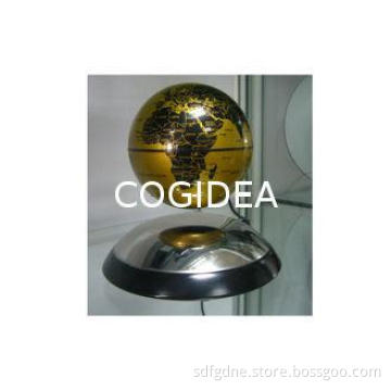 Magnetic Levitating Globe , 3 Inch Gold Revolving Floating